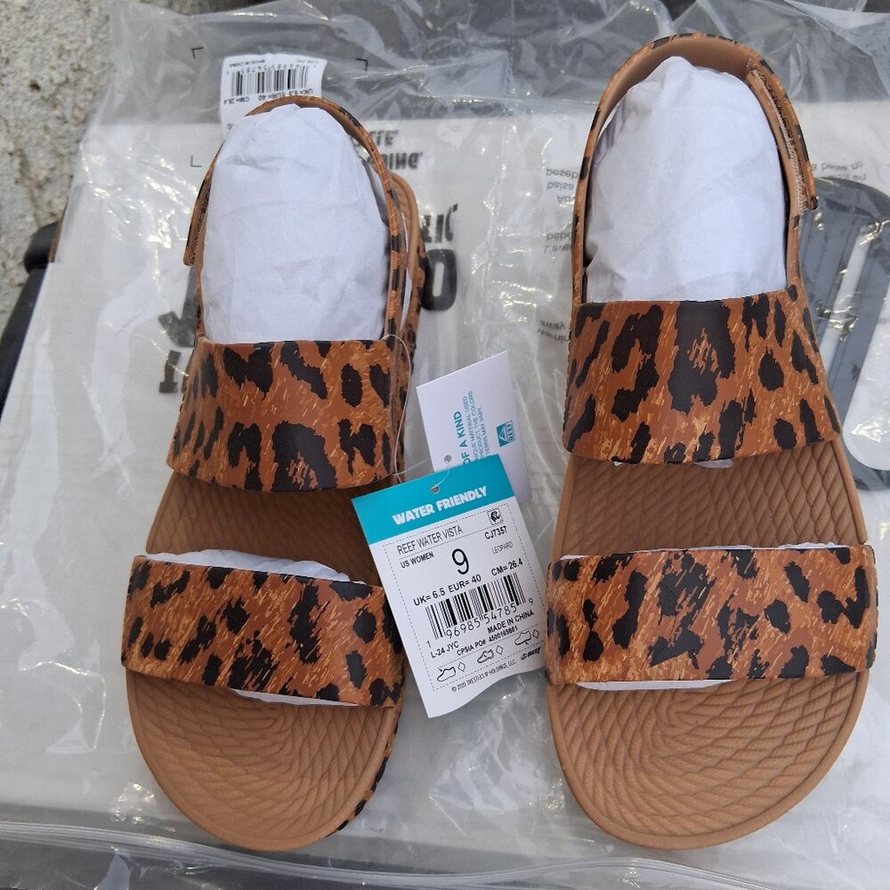 REEF WATER VISTA Sandals Womens Size 9 Leopard CJ7357 - Picture 2 of 3